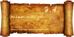 Holman Alárd névjegykártya